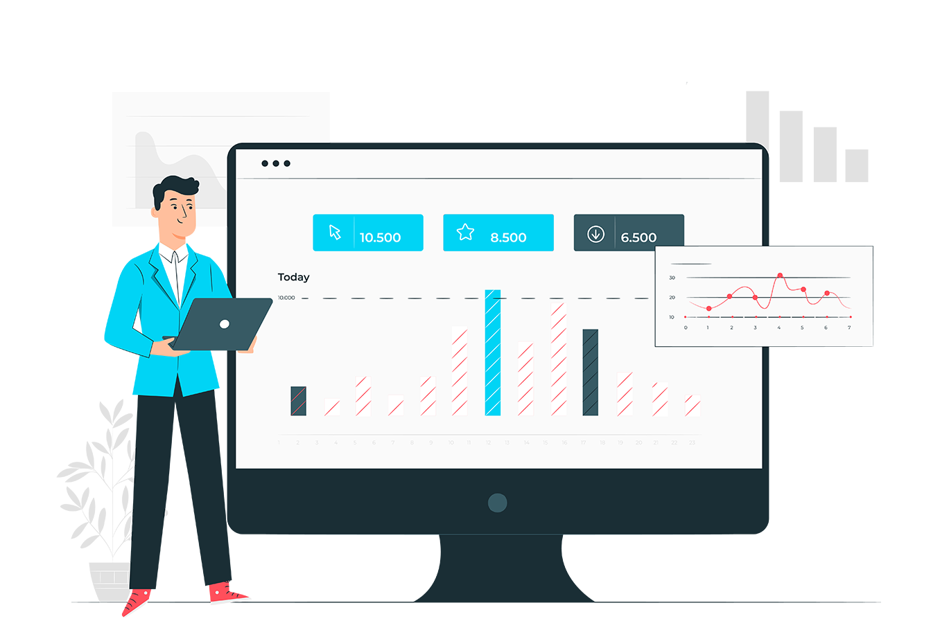 Free up your team and put their focus where you need it Our Retail Dashboard platform takes away the painful process of extracting and examining data.  Based on your requests and our recommendations, we can create a system that will generate periodic reports reflecting your product activity.